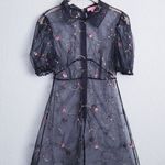 Sugar Thrillz Homemade With Love Organza Mini Embroidered Dress Black Photo 0