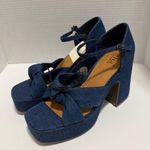 a.n.a A New Approach  Holland Denim Chunky Heeled Platform Heel NWT Size 9 Photo 0