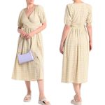 Topshop New  Seersucker Check Short Sleeve Midi Wrap Dress Lime Lilac Size 2 Photo 6