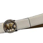 Michael Kors  Pebbled Leather Rhinestone Circle Logo Belt, Sz Large Photo 9