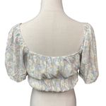 Elodie Floral Print Short Sleeve Scoop Neck Rayon Cropped Top Size Medium NWT Photo 4