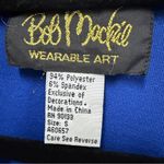 Bob Mackie Vintage  Wearable Art Blue Velour Ebroidered Track Jacket Womens Small Photo 4