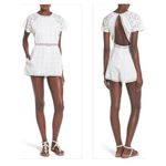 Tularosa Revolve Milk white eyelet lace cutout back Brynn romper sz Small Photo 1