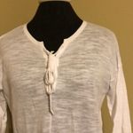 Loft ❤️ Lace Up front white lightweight sweater ❤️ Photo 1