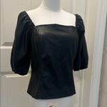 Marc New York by Andrew Marc Black Faux Leather Top in Size Large Photo 1