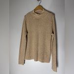 J Crew‎ Factory S Striped Mockneck Pullover Sweater Ivory Camel Stripe CC693 Tan Photo 2