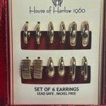 House of Harlow 1960 Set of 6 Gold Tone Hoop Drop Stud Earrings Holiday Gift Photo 2