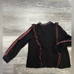 ZARA Embroidered with Ruffles Black and Red Women's Top Size XL (*or Large) Photo 5