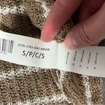 Urban Heritage NWT  Tan & White Stripes Pullover Sweater with Suede Elbow Pads Sm Photo 4