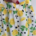 Womens Lemon Print Maxi Dress Halter Neck Size S Slit White Yellow Fun Party Photo 7