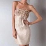 Alexia Admor | Metallic Champagne Rosette Hammered Satin Formal Dress Size XS Photo 1