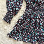 Ramy Brook Dress Penelope Silk Blend Ruffle Mini Long Sleeve Floral Purple S Photo 5