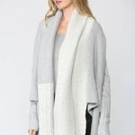FATE. Please Yourself Gray and Cream Open Shawl Chunky Cardigan, EUC, Small Photo 2