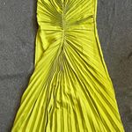 Vintage Style Olive Green Pleated Halter Dress with Center Knot Design Fit S/XS Photo 3