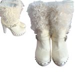 Dolce & Gabbana Y2K D&G LOGO RHINESTONE FUR LEATHER BOOTS US 6/36 MADE IN ITALY Photo 3