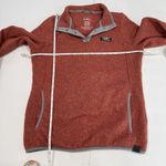 LL Bean Womens Rust Orange Sweater Fleece Pullover 1/4 Snap Size XS Pockets Photo 6