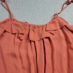 Joie  Womens Top Size S Orange Silk Cold Shoulder Ruffles Tassel Tie Long Sleeve Photo 7