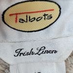 Talbots VTG Irish Linen Skirt Womens 10 Tan Beige Paneled Pleated Midi Lagenlook Photo 14