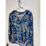 Tolani  Blue Long Sleeve Button Down Blouse Top Boho Chic Fairycore Women's XS Photo 1