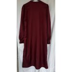 Scotch & Soda  Womens Voyage Burgundy Red Satin Dress Midi Puff Sleeves Size XL Photo 4