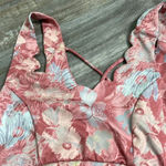 Anthropologie  Daily Practice Pink Scalloped Floral Print Athletic Sports Bra M Photo 4