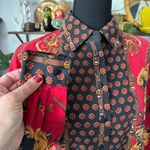 Talbots Vintage 90’s  Petites Equestrian Baroque Print Silk Button-Up Shirt Photo 2
