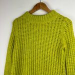 Anthropologie Field Flower Chunky Knit Wool Blend Sweater Sz Medium Yellow Green Photo 14