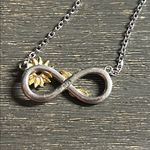 925 Silver & Goldtone Sunflower Infinity Necklace Photo 3