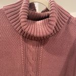 EXPRESS Mulled Wine Cable Knit Cowl Neck Mock Neck Dolman Sleeve Sweater Photo 1