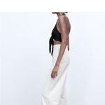 ZARA Women's  Black Tie-Front Crop Top Photo 1