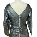 For Love & Lemons ‎ Afton Pleather Western Belted Dress Black Size Medium Photo 7