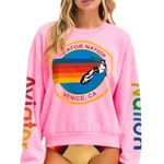 Aviator Nation RELAXED CREW SWEATSHIRT - NEON PINK Photo 0