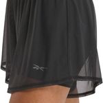Reebok  Women's Team Mesh Layered Knit Shorts- Black Photo 2