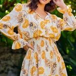 Bishop and Young NWT Marmot Boho Paisley Smocked Waist Dress L Photo 0