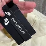 Nike Solid Cream Long Sleeve Cropped Oversized Pullover Sweatshirt Size M NWT Photo 8