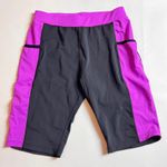 Beroy Two Color Athletic Sporty Workout Side Pocket Bike Cycling Shorts Sz L Pink Size L Photo 0