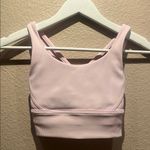 Lululemon  Women’s Energy Longline Bra Ribbed Pink Size 2 Photo 1