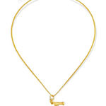 18KGP T Bamboo Initial Pendant And Necklace Gold Photo 0