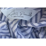 VTG 80 Lilia Smitty Exclusive Striped Cropped Shirt Back Cutout USA Boho Western Blue Size M Photo 6