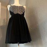 Material Girl Black and White Geometric Mini Dress Photo 5