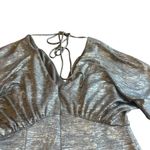 Aidan Mattox Silver Mini Dress Deep V Photo 6