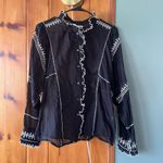 Isabel Marant Étoile  Black Ruffle Button Down Top- Size 42 Photo 3