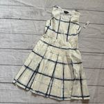 Pendleton Women's Pleat Print Dress Ivory/Blue Plaid NEW Size 4P Photo 0