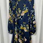 Lulus Love Is Life Navy Blue Floral Satin Wrap Mini Dress Sz.M NWOT Photo 7