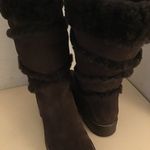 L.L.Bean women brown suede shearling knee high boots US 9 Photo 1