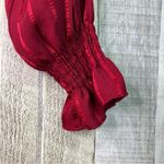 Burgundy Red Size Small Off The Shoulder Crop Top With 3/4 Sleeves Side Zip Photo 2