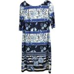 Eliza J ✨ Shift Sz 8 Dress Blue Floral Print Elbow Sleeve✨ Photo 3