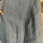 Flax Blue Linen Button Front Long Sleeve Tunic Shirt Top, M Photo 4