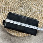 Coach Women’s Signature Canvas Leather Black Accordion Zip Around Long Wallet Photo 7