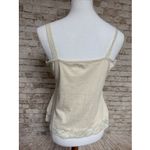 Vtg 90s Y2K Lace Trim Cami Sz L Babydoll Tank Top Ivory Sequins Fairy Coquette Photo 3